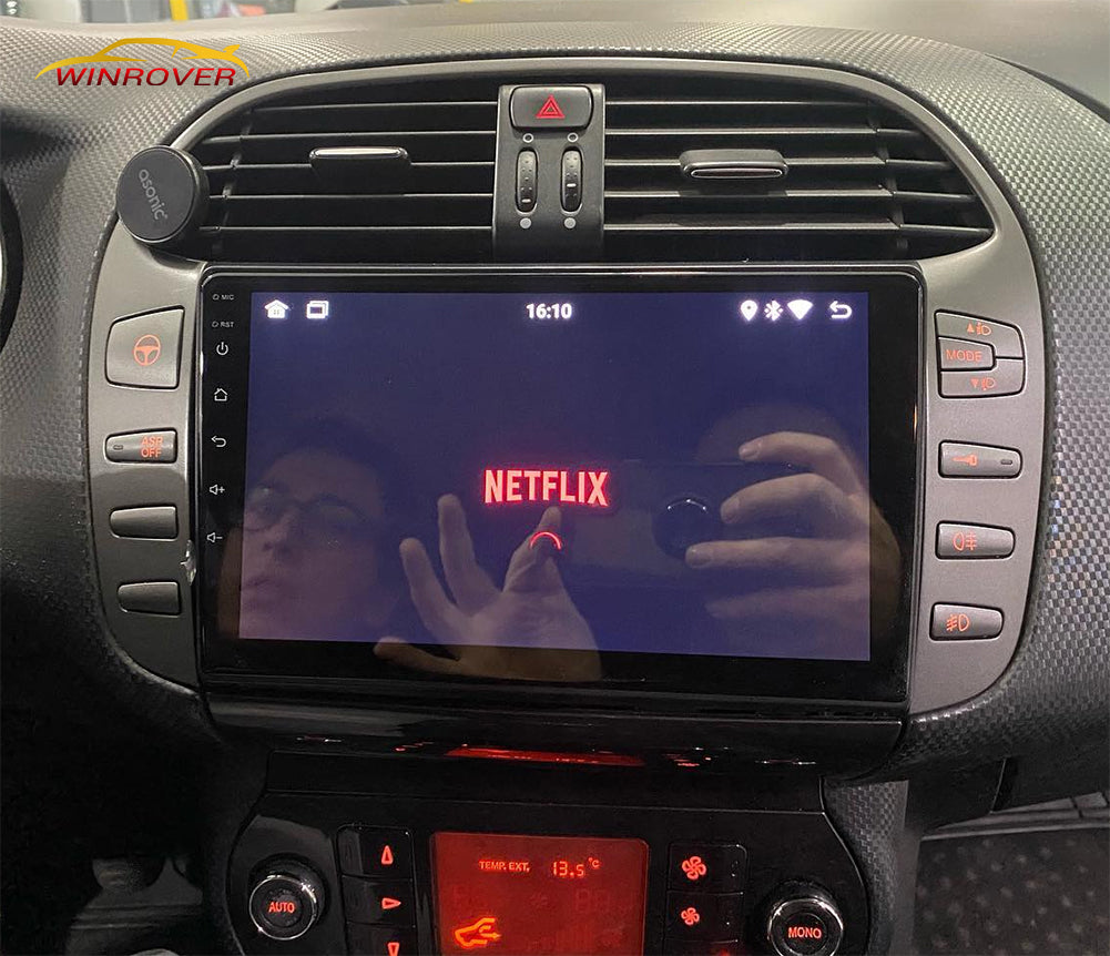 Winrover 9 Inch Android 13 Car Stereo for Fiat Bravo 2007-2012 Support GPS Sat Nav Bluetooth A2DP Wifi 4G DAB + RDS WiFi FM AM Radio Carplay Android Auto GPS Navigation SWC Bluetooth