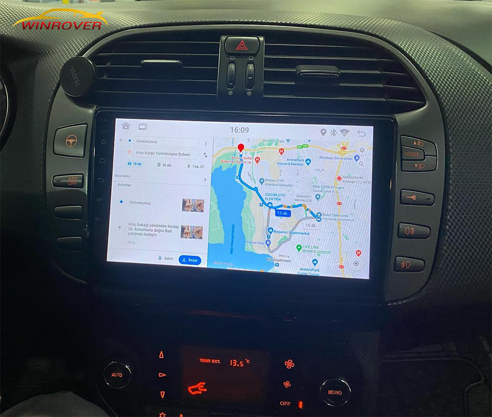 Winrover 9 Inch Android 13 Car Stereo for Fiat Bravo 2007-2012 Support GPS Sat Nav Bluetooth A2DP Wifi 4G DAB + RDS WiFi FM AM Radio Carplay Android Auto GPS Navigation SWC Bluetooth