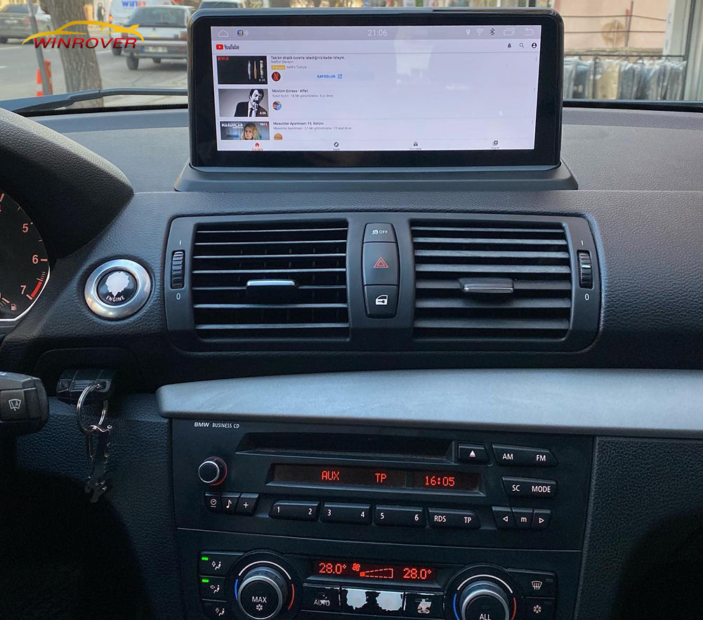 Winrover Car Gps Navigation For BMW 1 Series E81 E82 E87 E88 (2005 – 2012) Original without screen ANDROID 13 Multimedia Android System 10.25″ Aftermarket Stereo Radio Upgrade CarPlay Android Auto