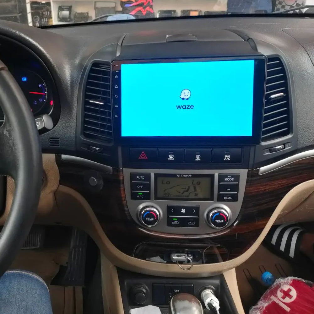 Android 16 Car Radio for Hyundai Santa FE (2006-2012) 9 Inch Touchscreen 2.5D Supports DAB Steering Wheel Control 4G WiFi BT5.0 Carplay Android Car Multimedia