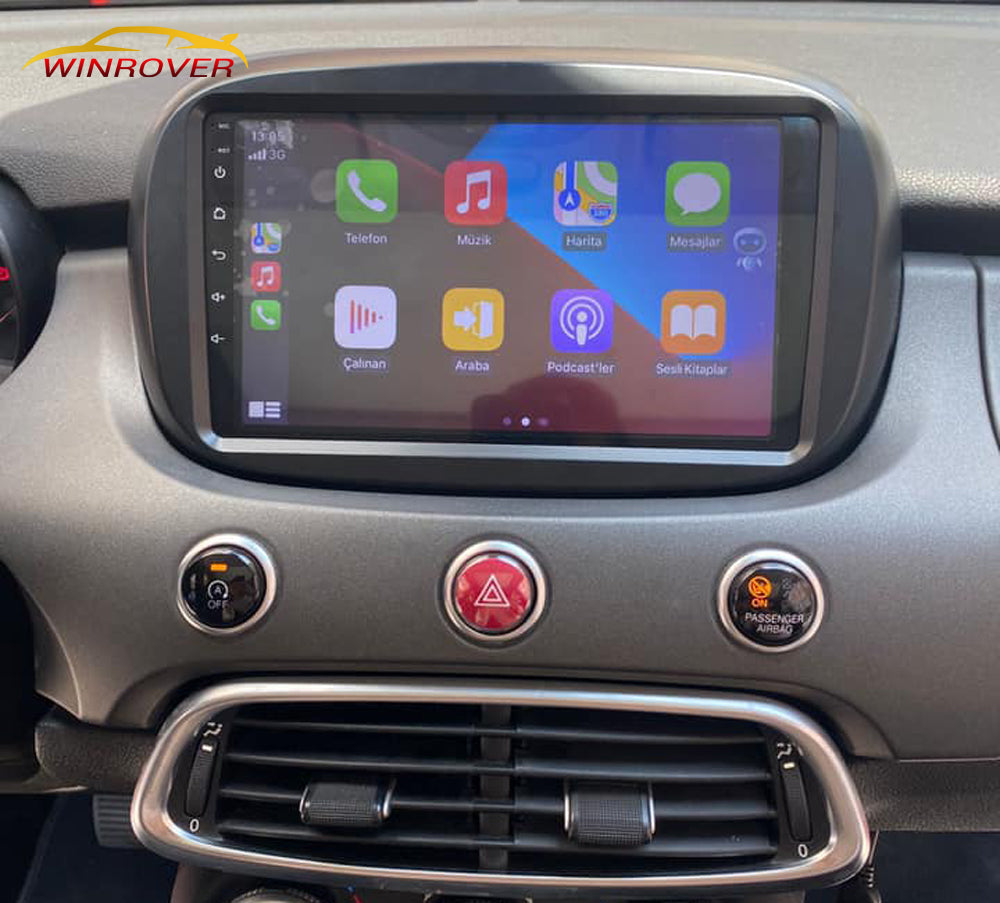 Winrover For Android 13 Car Radio Head Unit for Fiat 500X 2014-2019 9 Inch Touch Screen GPS Carplay Android Auto Bluetooth Steering Wheel Control 4G WiFi FM AM RDS DSP