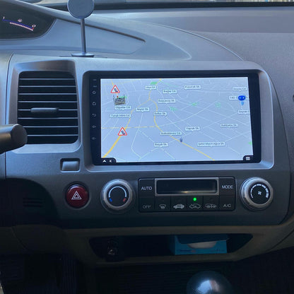 9 Inch Touch Screen Car Stereo Radio for Honda Civic Hatchback 2006-2011 with CarPlay Android Auto Bluetooth Android 15 Car Stereo FM Radio Steering Wheel Controls DSP GPS FM