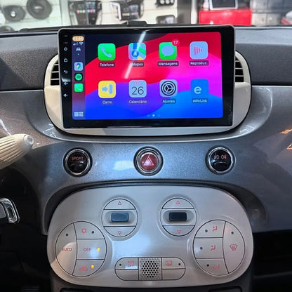 For 9 Inch Android Car Stereo for FIAT 500 (2007-2016), RDS Car Radio Bluetooth with Sat Navi/WIF/FM/USB/AHD Rear View Camera, Touch Screen Car Stereo with Mirror Link (Android/iOS) + Canbus