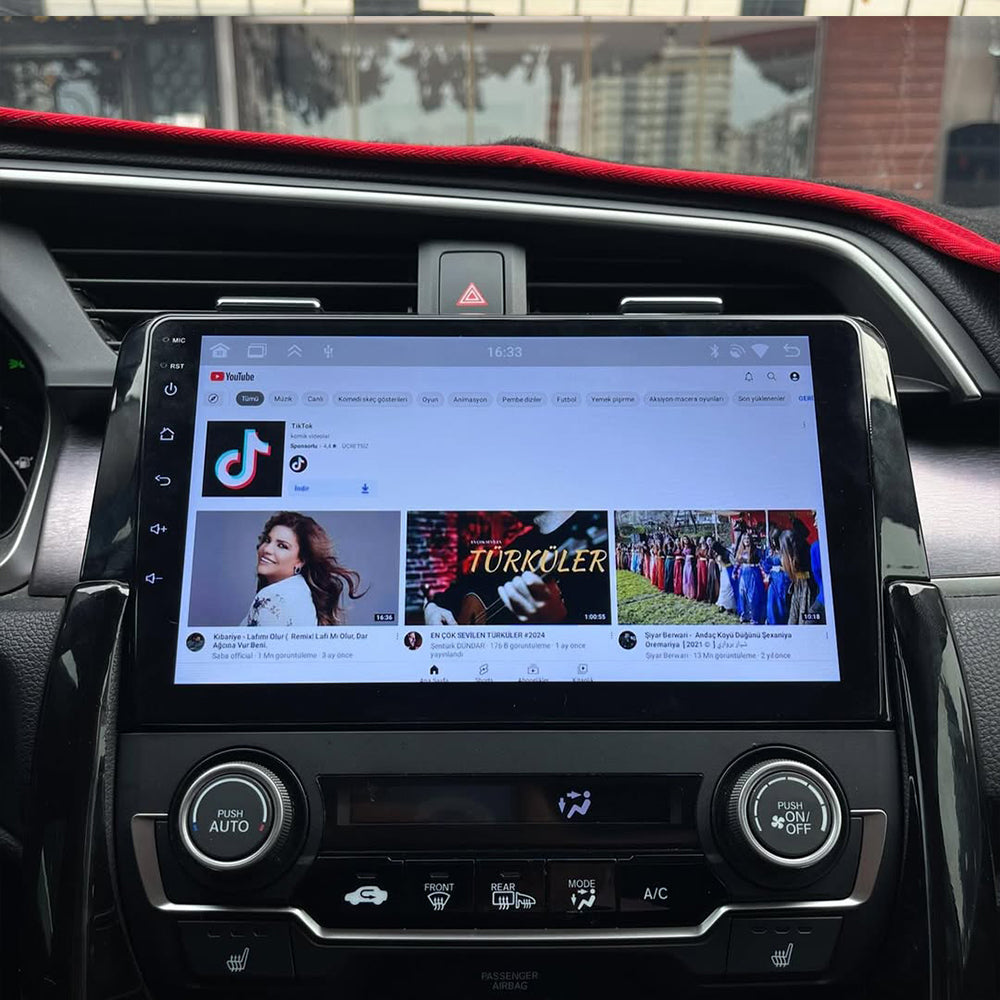 Android 16 Car Stereo Radio for Honda Civic 2016 2017 2018 2019 2020 with Carplay Android Auto 9 Inch Touch Screen Bluetooth Car Radio with GPS Navigation WiFi Multimedia Player