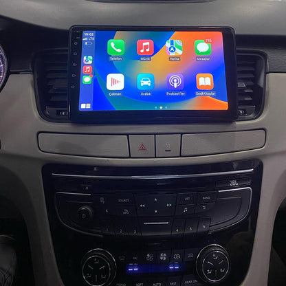 Android 16 Autoradio Car Navigation Stereo for Peugeot 508 2011-2018 MP5 Multimedia Player 9 Inch Carplay Android Auto Bluetooth 4G WiFi Steering Wheel Control FM AM RDS DSP Rear Camera