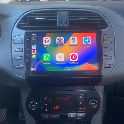 9 Inch Android 16 Car Stereo for Fiat Bravo 2007-2012 Support GPS Sat Nav Bluetooth A2DP Wifi 4G DAB + RDS WiFi FM AM Radio Carplay  Android Auto GPS Navigation SWC Bluetooth