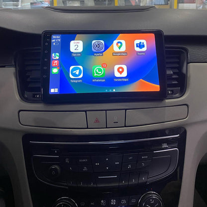 Android 16 Autoradio Car Navigation Stereo for Peugeot 508 2011-2018 MP5 Multimedia Player 9 Inch Carplay Android Auto Bluetooth 4G WiFi Steering Wheel Control FM AM RDS DSP Rear Camera