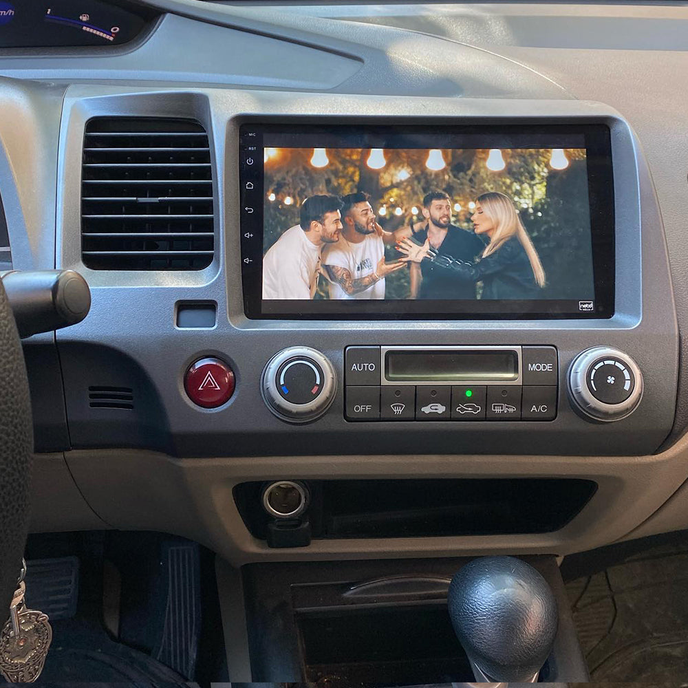9 Inch Touch Screen Car Stereo Radio for Honda Civic Hatchback 2006-2011 with CarPlay Android Auto Bluetooth Android 15 Car Stereo FM Radio Steering Wheel Controls DSP GPS FM