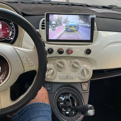 For 9 Inch Android Car Stereo for FIAT 500 (2007-2016), RDS Car Radio Bluetooth with Sat Navi/WIF/FM/USB/AHD Rear View Camera, Touch Screen Car Stereo with Mirror Link (Android/iOS) + Canbus