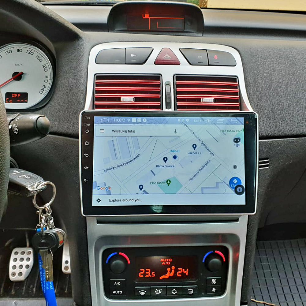 9" Car Radio Stereo for Peugeot 307 2002-2013 Dash Kit,4+64GB 8-Core Android 16 GPS Navigation Multimedia Player with Car-Play Android Auto