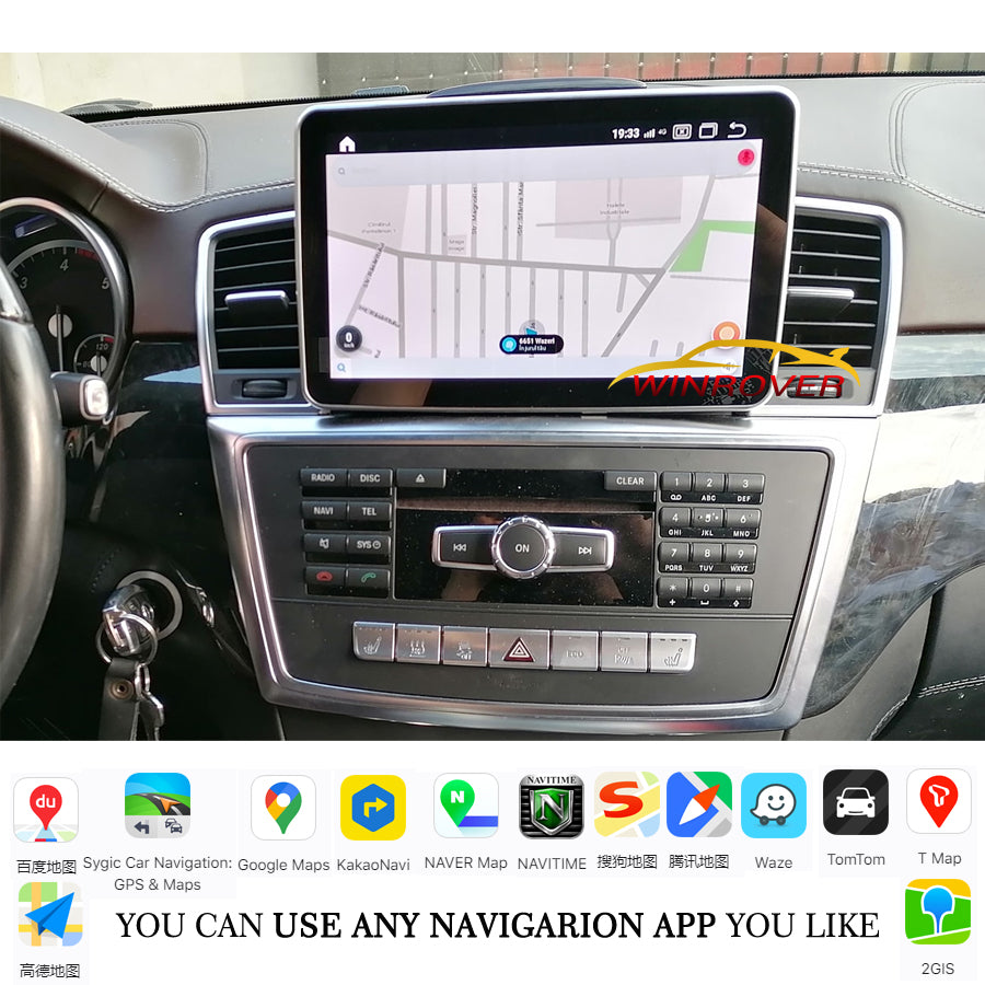 Winrover Qualcomm 8.4inch Android Display For Mercedes-Benz ML350 GL 2012-2016 Radio Stereo Upgrade Apple Carplay Fulltouch CarPlay GPS Navigation WIFI Bluetooth