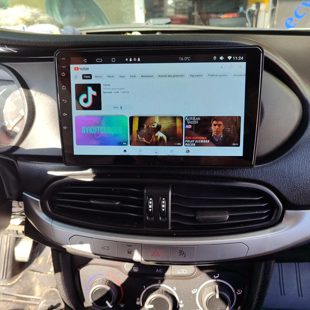 Android 16 Car Radio Stereo with 9" IPS Touch Screen for Fiat Egea 2015-2018 with 2 DIN Bluetooth RDS FM Video Receiver Multimedia Player Support SWC DSP USB