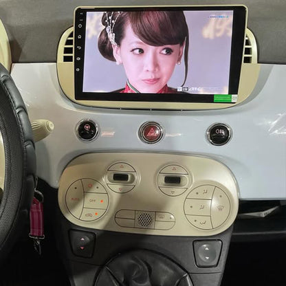 For 9 Inch Android Car Stereo for FIAT 500 (2007-2016), RDS Car Radio Bluetooth with Sat Navi/WIF/FM/USB/AHD Rear View Camera, Touch Screen Car Stereo with Mirror Link (Android/iOS) + Canbus