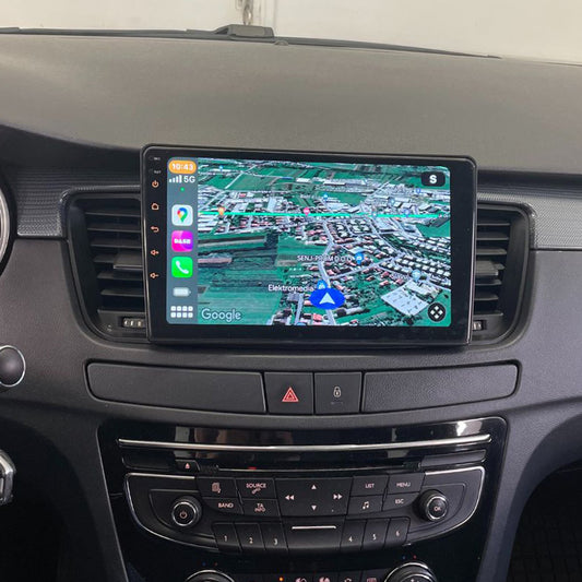 Android 16 Autoradio Car Navigation Stereo for Peugeot 508 2011-2018 MP5 Multimedia Player 9 Inch Carplay Android Auto Bluetooth 4G WiFi Steering Wheel Control FM AM RDS DSP Rear Camera