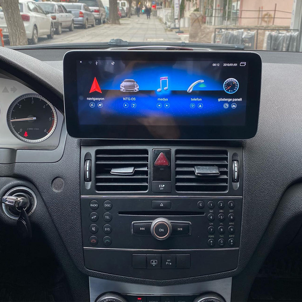 Qualcomm Snapdragon 10.25INCH ANDROID 16 For Mercedes-Benz C-class W204 C200 C230 C250 C300 C350 2007-2011 USB audio stereo Bluetooth DAB Car RADIO GPS Navigation multimedia