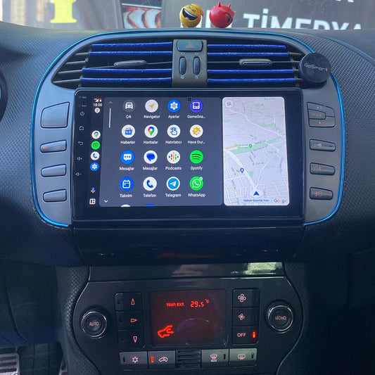9 Inch Android 16 Car Stereo for Fiat Bravo 2007-2012 Support GPS Sat Nav Bluetooth A2DP Wifi 4G DAB + RDS WiFi FM AM Radio Carplay  Android Auto GPS Navigation SWC Bluetooth