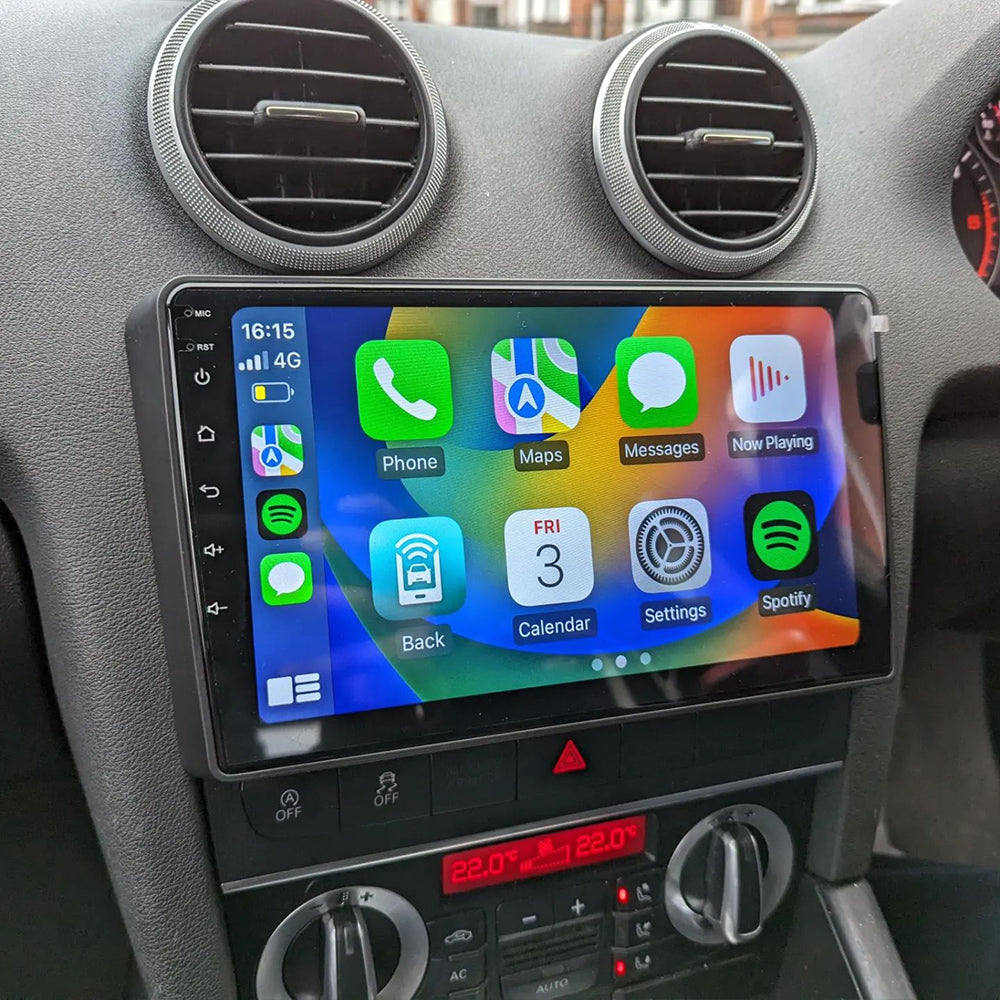 Android 16 Car Stereo for Audi A3 S3 RS3 2006-2013 with Wireless Apple carplay Android Auto 9 Inch Touch Screen Car Radio Support GPS Navigation Bluetooth HiFi FM RDS Audio Receivers Head Unit