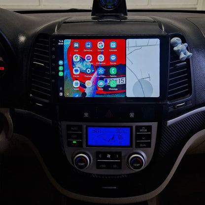 Android 16 Car Radio for Hyundai Santa FE (2006-2012) 9 Inch Touchscreen 2.5D Supports DAB Steering Wheel Control 4G WiFi BT5.0 Carplay Android Car Multimedia