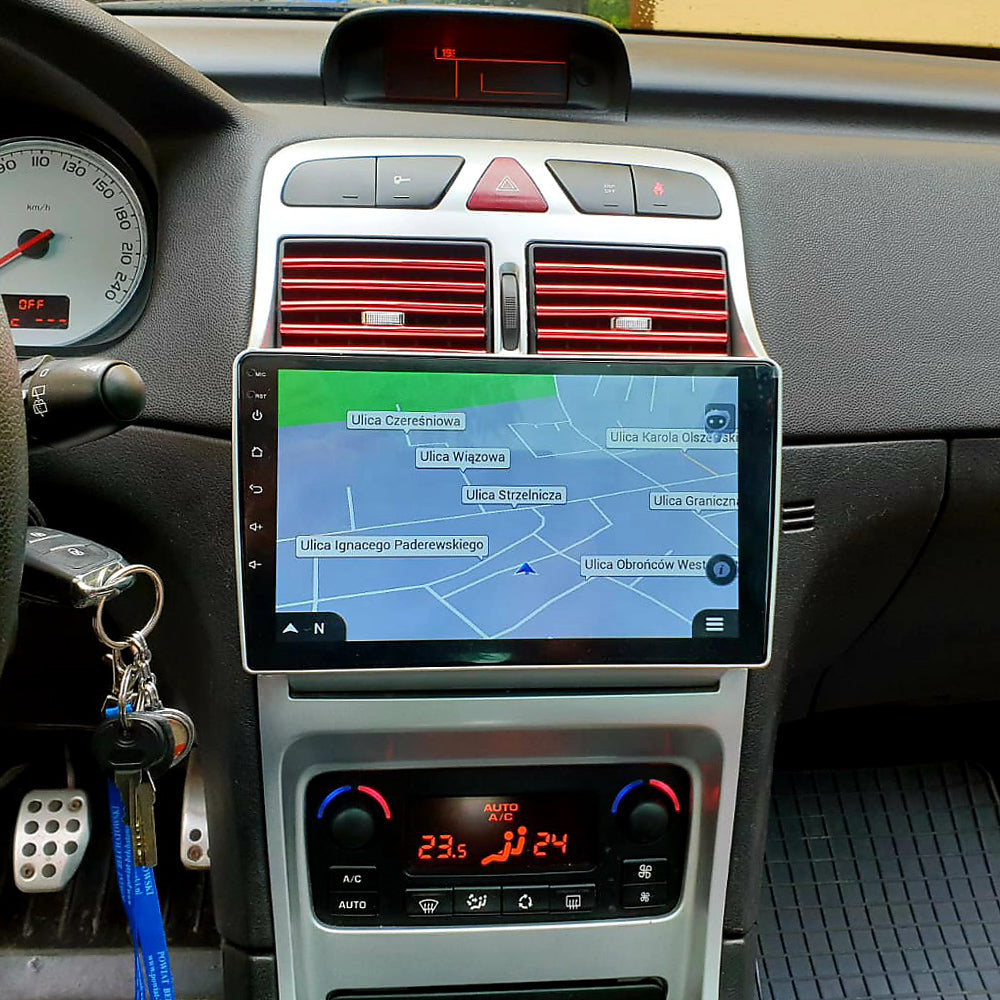 9" Car Radio Stereo for Peugeot 307 2002-2013 Dash Kit,4+64GB 8-Core Android 16 GPS Navigation Multimedia Player with Car-Play Android Auto