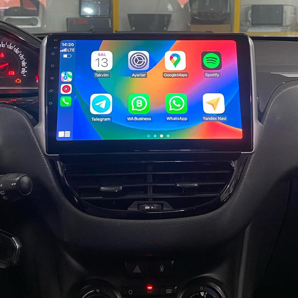 Android 16.0 for Peugeot 208 Radio 2013-2018 with Carplay Android Auto 2 Din 10.1 inch Touch Screen Built in Bluetooth DSP EQ GPS Navigation WiFi Car Stereo Head Unit