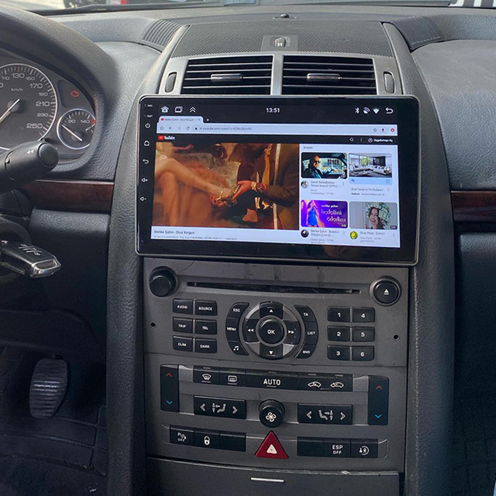 For Peugeot 407 2004-2010 Android 16 Autoradio Car Radio Stereo GPS Navigation 9 Inch Car-Play Bluetooth FM AM RDS DSP Steering Wheel Control Rear Camera, Support DAB+/DVR