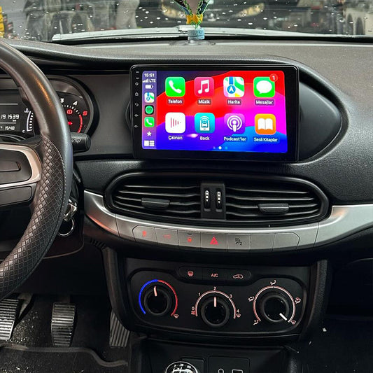 Android 16 Car Radio Stereo with 9" IPS Touch Screen for Fiat Egea 2015-2018 with 2 DIN Bluetooth RDS FM Video Receiver Multimedia Player Support SWC DSP USB