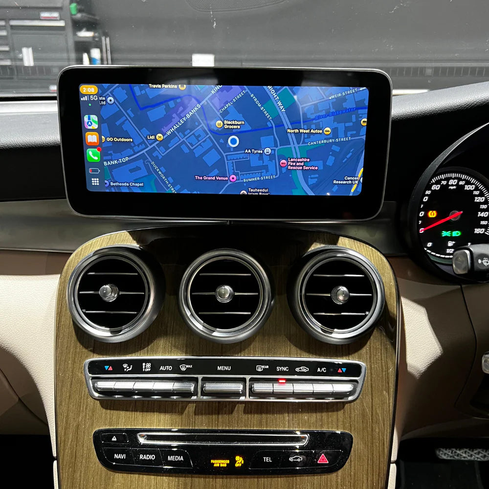 12.3" CarPlay Screen for Mecedes Benz C Class W205 S205 GLC V Class W447 2015-2018 Year with NTG5.0, Car Stereo Multimedia Radio Receiver Android Auto
