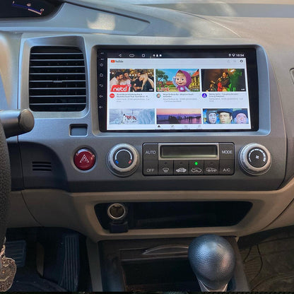 9 Inch Touch Screen Car Stereo Radio for Honda Civic Hatchback 2006-2011 with CarPlay Android Auto Bluetooth Android 15 Car Stereo FM Radio Steering Wheel Controls DSP GPS FM