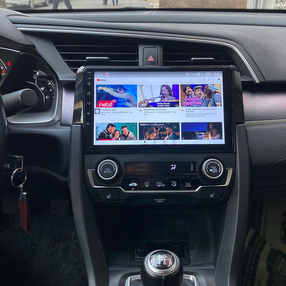 Android 16 Car Stereo Radio for Honda Civic 2016 2017 2018 2019 2020 with Carplay Android Auto 9 Inch Touch Screen Bluetooth Car Radio with GPS Navigation WiFi Multimedia Player