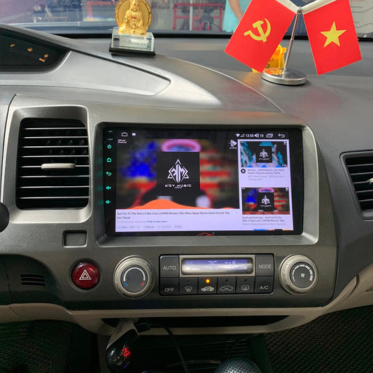 9 Inch Touch Screen Car Stereo Radio for Honda Civic Hatchback 2006-2011 with CarPlay Android Auto Bluetooth Android 15 Car Stereo FM Radio Steering Wheel Controls DSP GPS FM