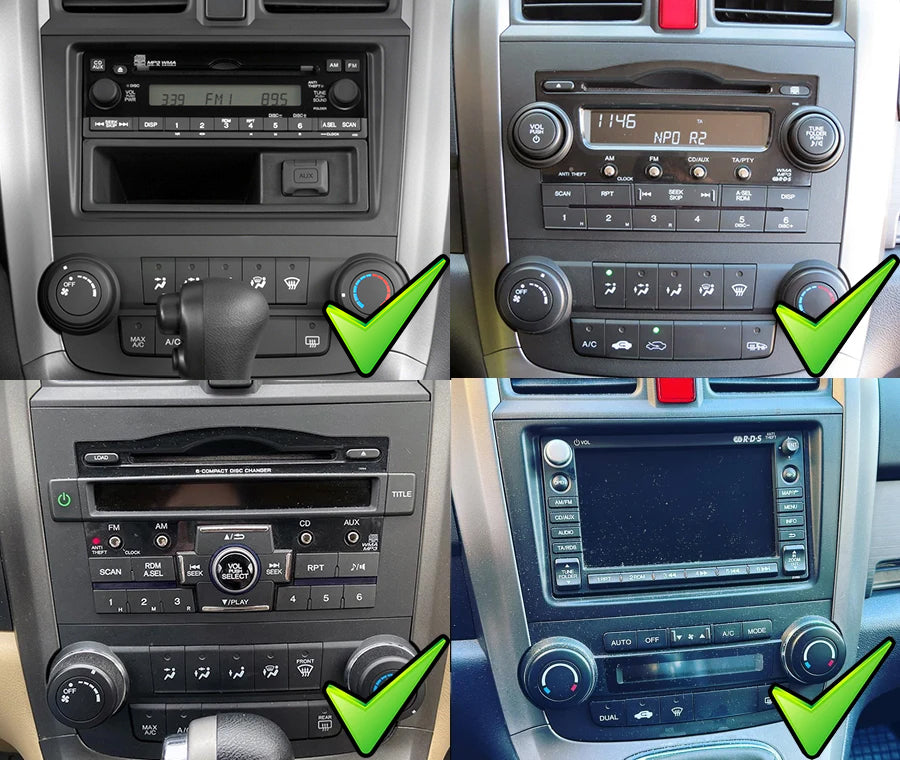 Android 16 Car Radio for Honda CRV 2006-2011 Touch Screen Stereo with Carplay Android Auto Bluetooth WiFi GPS Navigation FM Radio Multimedia Player Head Units Split Screen WiFi SWC