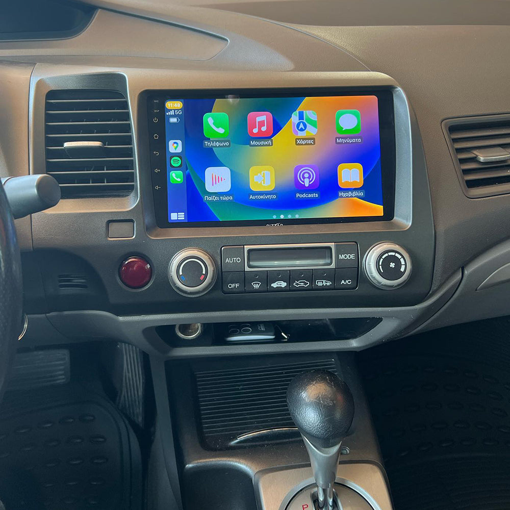 9 Inch Touch Screen Car Stereo Radio for Honda Civic Hatchback 2006-2011 with CarPlay Android Auto Bluetooth Android 15 Car Stereo FM Radio Steering Wheel Controls DSP GPS FM