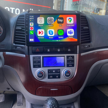 Android 16 Car Radio for Hyundai Santa FE (2006-2012) 9 Inch Touchscreen 2.5D Supports DAB Steering Wheel Control 4G WiFi BT5.0 Carplay Android Car Multimedia