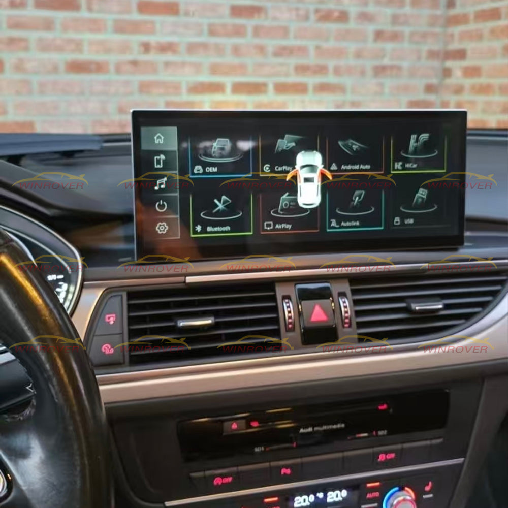 Winrover Multimedia Stereo For Audi A6 C6 C7 A7 2011-2018 Wireless CarPlay GPS Navi Radio Player Bluetooth 12.3" Touch Screen